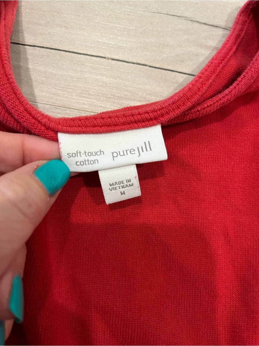 pure jill Red Soft-Touch Cotton Women’s Tunic Long Sleeved Top - Picture 5 of 10